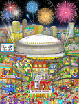 Charles Fazzino Art Charles Fazzino Art Super Bowl LIX: New Orleans (PR)